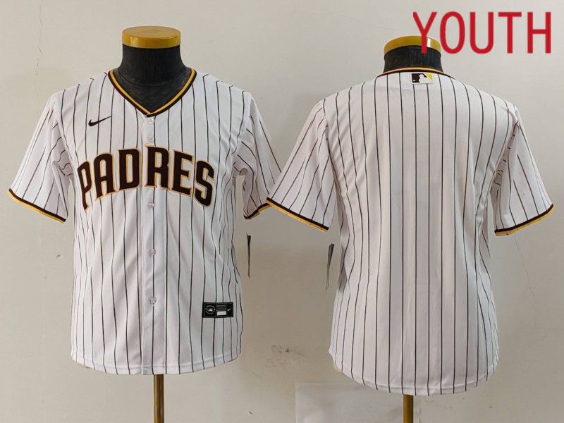 Youth San Diego Padres Blank White stripe Game 2024 Nike MLB Jersey style 1